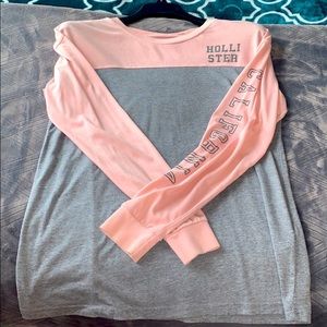 Hollister Pink & Gray Long Sleeve